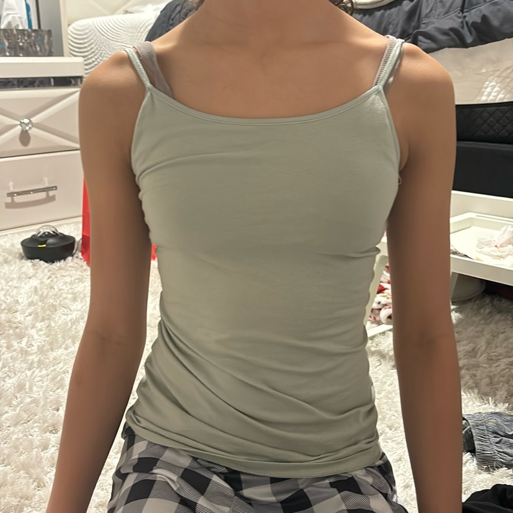 Light green spaghetti strap tank top